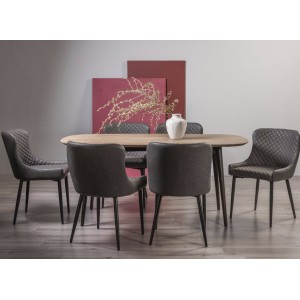 Bentley Designs Vintage Weathered Oak 6 Seater Dining Table with 6 Cezanne Dark Grey Faux Leather Chairs Bentley Designs Vintage Weathered Oak 6 Seater Dining Table with 6 Cezanne Dark Grey Faux Leather Chairs