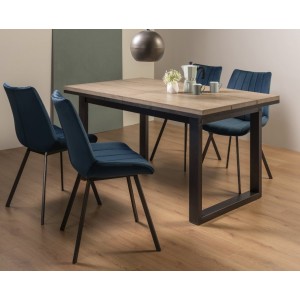 Bentley Designs Tivoli Weathered Oak 4-6 Seater Dining Table With 4 Fontana Blue Velvet Fabric Chairs Bentley Designs Tivoli Weathered Oak 4-6 Seater Dining Table With 4 Fontana Blue Velvet Fabric Chairs
