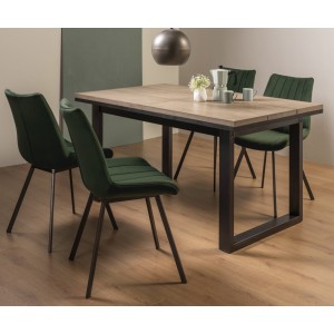 Bentley Designs Tivoli Weathered Oak 4-6 Seater Dining Table With 4 Fontana Green Velvet Fabric Chairs Bentley Designs Tivoli Weathered Oak 4-6 Seater Dining Table With 4 Fontana Green Velvet Fabric Chairs