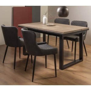 Bentley Designs Tivoli Weathered Oak 4-6 Seater Dining Table With 4 Cezanne Dark Grey Faux Leather Chairs Bentley Designs Tivoli Weathered Oak 4-6 Seater Dining Table With 4 Cezanne Dark Grey Faux Leather Chairs