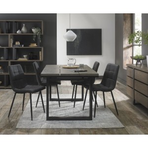 Bentley Designs Tivoli Weathered Oak 4-6 Seater Dining Table With 4 Mondrian Dark Grey Faux Leather Chairs Bentley Designs Tivoli Weathered Oak 4-6 Seater Dining Table With 4 Mondrian Dark Grey Faux Leather Chairs