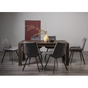 Bentley Designs Turin Dark Oak 6 to 8 Seater Dining Table With 6 Fontana Grey Velvet Fabric Chairs Bentley Designs Turin Dark Oak 6 to 8 Seater Dining Table With 6 Fontana Grey Velvet Fabric Chairs