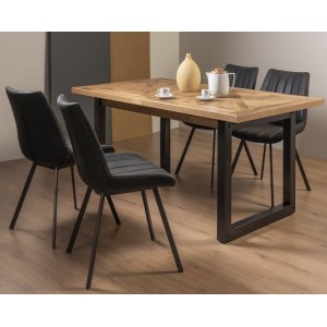 Bentley Designs Indus Rustic Oak 4-6 Seater Dining Table with 4 Fontana Dark Grey Faux Suede Fabric Chairs Bentley Designs Indus Rustic Oak 4-6 Seater Dining Table with 4 Fontana Dark Grey Faux Suede Fabric Chairs