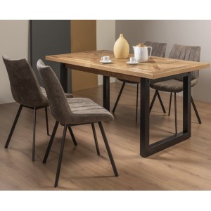 Bentley Designs Indus Rustic Oak 4-6 Seater Dining Table with 4 Fontana Tan Faux Suede Fabric Chairs Bentley Designs Indus Rustic Oak 4-6 Seater Dining Table with 4 Fontana Tan Faux Suede Fabric Chairs