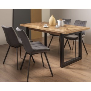 Bentley Designs Indus Rustic Oak 4-6 Seater Dining Table with 4 Fontana Grey Velvet Fabric Chairs Bentley Designs Indus Rustic Oak 4-6 Seater Dining Table with 4 Fontana Grey Velvet Fabric Chairs