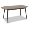 Bentley Designs Vintage Weathered Oak 4 Seater Dining Table with 4 Mondrian Dark Grey Faux Leather Chairs