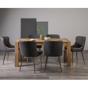 Bentley Designs Turin Light Oak 6 Seater Dining Table With 6 Cezanne Dark Grey Faux Gold Plated Legs Chairs Bentley Designs Turin Light Oak 6 Seater Dining Table With 6 Cezanne Dark Grey Faux Gold Plated Legs Chairs