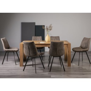 Bentley Designs Turin Light Oak 6 Seater Dining Table With 6 Fontana Tan Faux Suede Fabric Chairs Bentley Designs Turin Light Oak 6 Seater Dining Table With 6 Fontana Tan Faux Suede Fabric Chairs