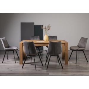 Bentley Designs Turin Light Oak 6 Seater Dining Table With 6 Fontana Grey Velvet Fabric Chairs Bentley Designs Turin Light Oak 6 Seater Dining Table With 6 Fontana Grey Velvet Fabric Chairs