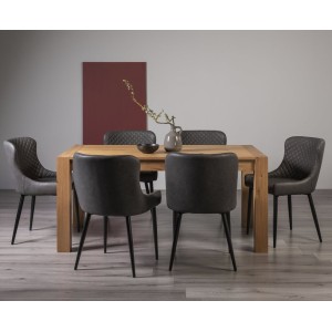 Bentley Designs Turin Light Oak 6 Seater Dining Table With 6 Cezanne Dark Grey Faux Leather Chairs Bentley Designs Turin Light Oak 6 Seater Dining Table With 6 Cezanne Dark Grey Faux Leather Chairs