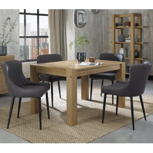 Bentley Designs Turin Light Oak 4-6 Seater Rectangular Dining Table With 4 Cezanne Dark Grey Faux Leather Chairs Bentley Designs Turin Light Oak 4-6 Seater Rectangular Dining Table With 4 Cezanne Dark Grey Faux Leather Chairs