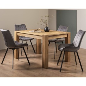Bentley Designs Turin Light Oak 4-6 Seater Dining Table With 4 Fontana Grey Velvet Fabric Chairs Bentley Designs Turin Light Oak 4-6 Seater Dining Table With 4 Fontana Grey Velvet Fabric Chairs