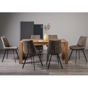 Bentley Designs Turin Light Oak 6-8 Seater Rectangular Dining Table With 6 Fontana Tan Faux Suede Fabric Chairs Bentley Designs Turin Light Oak 6-8 Seater Rectangular Dining Table With 6 Fontana Tan Faux Suede Fabric Chairs