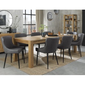 Bentley Designs Turin Light Oak 6-10 Seater Dining Table With 8 Cezanne Dark Grey Faux Leather Chairs Bentley Designs Turin Light Oak 6-10 Seater Dining Table With 8 Cezanne Dark Grey Faux Leather Chairs