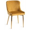 Bentley Designs Turin Dark Oak Furniture 4 to 6 Rectangular Dining Table With 4 Cezanne Mustard Velvet Matt Gold Plated Legs Chairs