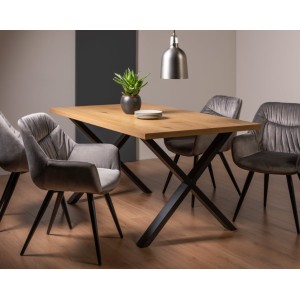 Bentley Designs Ramsay Rustic Melamine 6 Seater X Leg Dining Table With 4 Dali Grey Velvet Fabric Chairs Bentley Designs Ramsay Rustic Melamine 6 Seater X Leg Dining Table With 4 Dali Grey Velvet Fabric Chairs