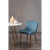 Bentley Designs Eriksen Furniture Petrol Blue Velvet Fabric Chairs Pair