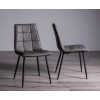 Bentley Designs Martini 6 Seater Dining Table With 4 Mondrian Dark Grey Faux Leather Chairs