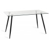 Bentley Designs Martini 6 Seater Dining Table with 6 Mondrian Dark Grey Faux Leather Chairs