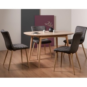 Bentley Designs Dansk Scandi Oak 4 Seater Dining Table With 4 Eriksen Grey Faux Leather Chairs Bentley Designs Dansk Scandi Oak 4 Seater Dining Table With 4 Eriksen Grey Faux Leather Chairs