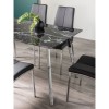 Bentley Designs Emin Black Marble Effect Tempered Glass 6 Seater Dining Table