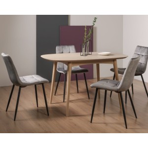 Bentley Designs Dansk Scandi Oak 4 Seater Dining Table With 4 Mondrian Grey Velvet Fabric Chairs Bentley Designs Dansk Scandi Oak 4 Seater Dining Table With 4 Mondrian Grey Velvet Fabric Chairs
