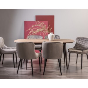 Bentley Designs Vintage Weathered Oak 6 Seater Dining Table with 6 Cezanne Grey Velvet Fabric Chairs Bentley Designs Vintage Weathered Oak 6 Seater Dining Table with 6 Cezanne Grey Velvet Fabric Chairs