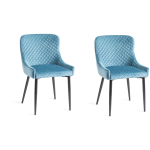 Bentley Designs Cezanne Furniture Petrol Blue Velvet Fabric Chairs (Pair) Bentley Designs Cezanne Furniture Petrol Blue Velvet Fabric Chairs (Pair)