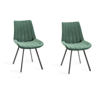 Bentley Designs Fontana Furniture Green Velvet Fabric Chairs Pair Bentley Designs Fontana Furniture Green Velvet Fabric Chairs Pair