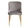 Bentley Designs Cezanne Furniture Grey Velvet Matt Gold Plated legs Fabric Chairs