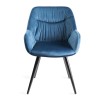 Bentley Designs Dali Furniture Petrol Blue Velvet Fabric Chairs