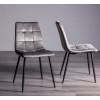 Bentley Designs Martini 6 Seater Dining Table With 4 Mondrian Grey Velvet Fabric chairs