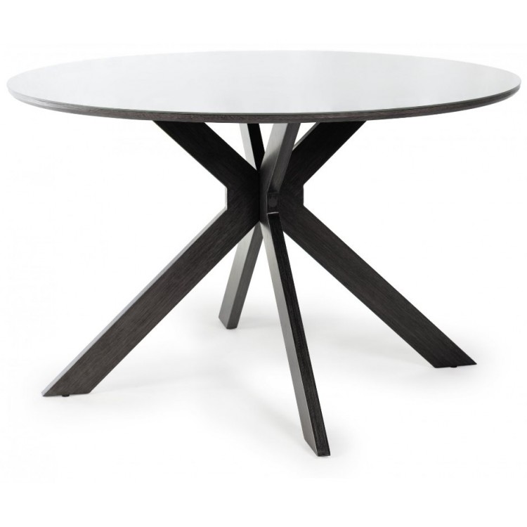 Bentley Designs Hirst Glass and Metal 120cm Round Dining Table