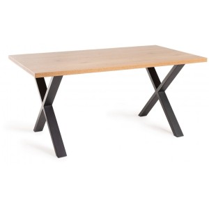 Bentley Designs Ramsay Rustic Oak Effect Melamine 6 Seater X Leg Dining Table Bentley Designs Ramsay Rustic Oak Effect Melamine 6 Seater X Leg Dining Table