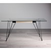 Bentley Designs Miro Clear Tempered Glass 6 Seater Dining Table with 6 Seurat Grey Velvet Fabric Chairs