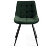 Bentley Designs Seurat Furniture Green Velvet Fabric Chairs Pair