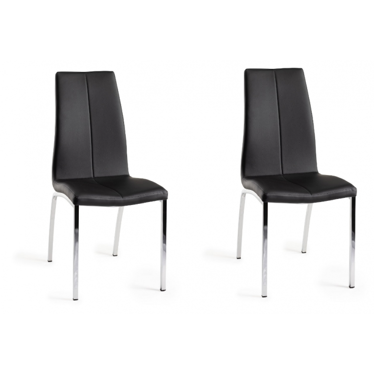 Bentley Designs Benton Furniture Black Faux Leather Chair Pair