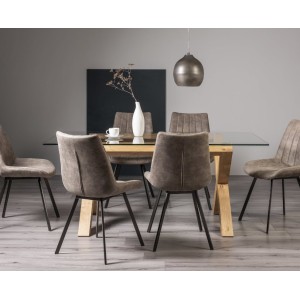 Bentley Designs Turin Rectangular 6 Seater Dining Table With 6 Fontana Tan Suede Fabric Chairs Bentley Designs Turin Rectangular 6 Seater Dining Table With 6 Fontana Tan Suede Fabric Chairs