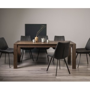 Bentley Designs Turin Dark Oak 6-10 Seater Dining Table With 8 Fontana Dark Grey Faux Suede Fabric Chairs Bentley Designs Turin Dark Oak 6-10 Seater Dining Table With 8 Fontana Dark Grey Faux Suede Fabric Chairs