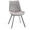 Bentley Designs Fontana Furniture Grey Velvet Fabric Chairs Pair