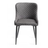 Bentley Designs Cezanne Furniture Dark Grey Faux leather Chairs Pair