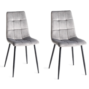 Bentley Designs Mondrian Furniture Grey Velvet Fabric Chairs