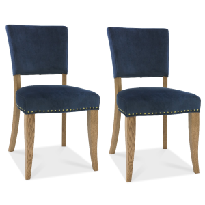 Bentley Designs Indus Industrial Furniture Blue Velvet Chair (Pair) Bentley Designs Indus Industrial Furniture Blue Velvet Chair (Pair)