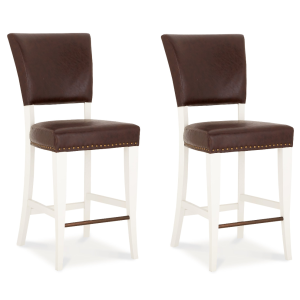 Bentley Designs Belgrave Ivory Rustic Espresso Faux Leather Bar Stool Pair Bentley Designs Belgrave Two Tone Espresso Upholstered Bar Stool  3003-09BSUB-RE