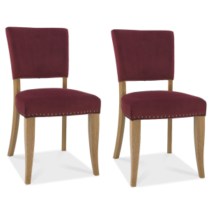 Bentley Designs Indus Industrial Furniture Crimson Velvet Chair (Pair) Bentley Designs Indus Industrial Furniture Crimson Velvet Chair (Pair)