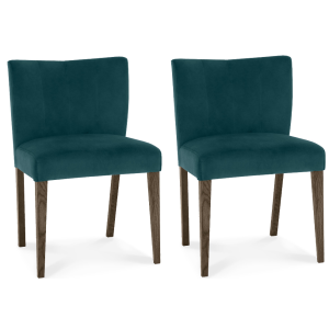 Bentley Designs Turin Dark Oak Green Velvet Low Back Chair (Pair) 2690-09U-SG