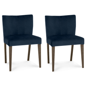 Bentley Designs Turin Dark Oak Blue Velvet Low Back Chair (Pair) Bentley Designs Turin Dark Oak Blue Velvet Low Back Chair (Pair)  2690-09U-DB
