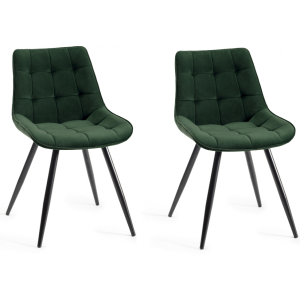 Bentley Designs Seurat Furniture Green Velvet Fabric Chairs Pair Bentley Designs Seurat Furniture Green Velvet Fabric Chairs Pair