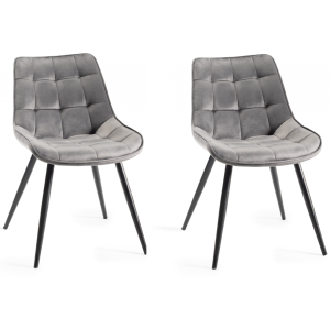 Bentley Designs Seurat Furniture Grey Velvet Fabric Chairs Bentley Designs Seurat Furniture Grey Velvet Fabric Chairs