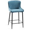 Bentley Designs Cezanne Furniture Petrol Blue Velvet Fabric Bar Stools (Pair)